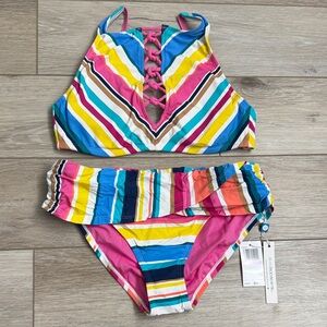 Bleu Rod Beattie Multicolor Striped  Bikini